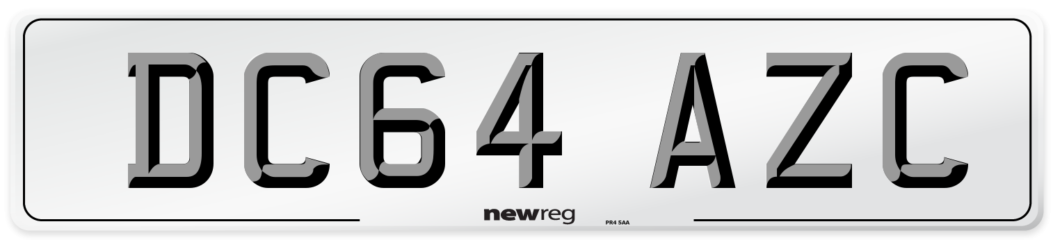DC64 AZC Number Plate from New Reg